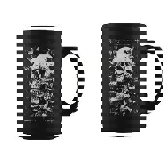 Skull Flowers Goth Floral Occult Death Dark Alt Aesthetic Coffee Mug | Mazezy