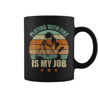 Soldador Divertidooldador Retro Jugando Con Fuego Es Mi Trabajo Taza de café - Regaloses