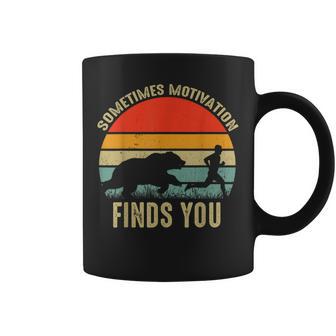 Sometimes Motivation Finds You Bear Running Coffee Mug - Monsterry