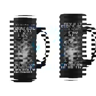 Sorry I'm Late I Was Dilly Dallying Alpha Wolf Ironic Coffee Mug - Thegiftio