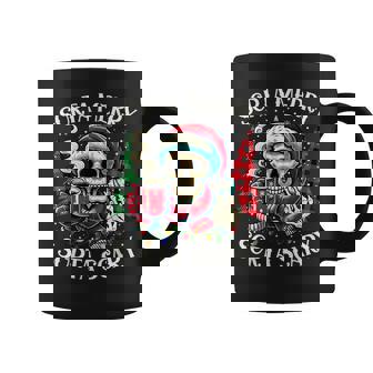 Sorta Merry Sorta Scary Retro Skeleton Hot Cocoa Christmas Coffee Mug | Mazezy