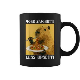 More Spaghetti Less Upsetti Capybara Eating Pasta Coffee Mug - Seseable