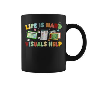 Sped Special Education Teacher Life Is Hard Visuals Help Coffee Mug - Monsterry
