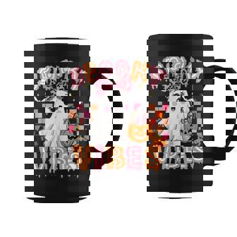 Spooky Vibes Cute Boo Ghost Halloween Costumes Girls Coffee Mug - Monsterry