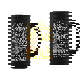 Stepping Into My 60Th Birthday Afro Woman Religious Birthday Coffee Mug | Seseable FR