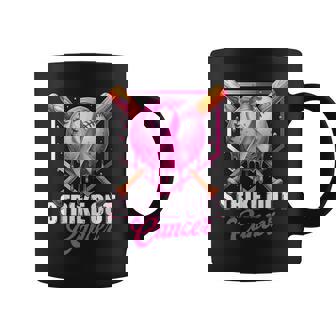 Strike Out Home Plate Baseball Ice Cream Drip Breast Cancer Coffee Mug - Monsterry