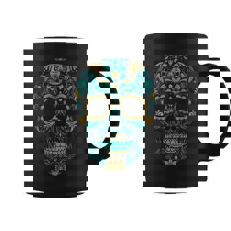 Sugar Skull Dia-De-Los-Muertos Mexican Day-Of-The-Dead Coffee Mug | Seseable CA