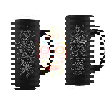 Sugarskull Dia De Los Muertos Floral Coloré Tasse - Cadeauxyz