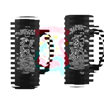 Summerween Skeleton Vacation Coffee Mug | Mazezy