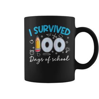 I Survived 100 Days Of School Teacher Student Coffee Mug | Seseable UK