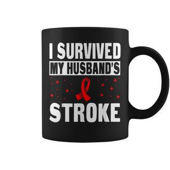 I Survived My Husband's Stroke Stroke Support Wife Coffee Mug - Thegiftio