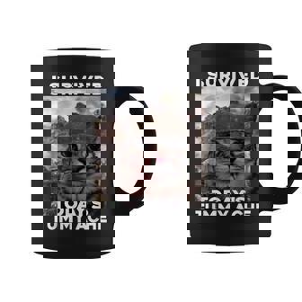 I Survived Today's Tummy Ache Meme Coffee Mug | Mazezy