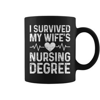 I Survived My Wife's Nursing Degree School Graduation Coffee Mug - Thegiftio UK