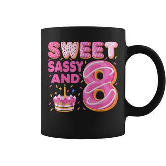 Sweet Sassy And 8 Donut Doughnut 8 Years Old 8Th Birthday Coffee Mug - Monsterry