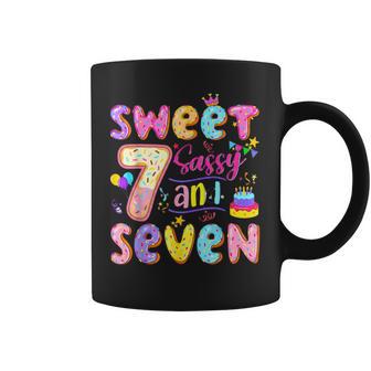 Sweet Sassy & Seven 7Th Birthday Girls Seven Years Birthday Coffee Mug - Monsterry