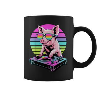 Synthwave Cochon Dj Lunettes Deoleil Cochons Tasse - Cadeauxyz