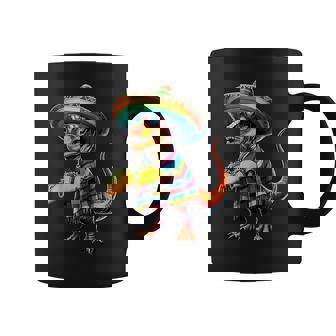 T-Rex Dinosaur Taco Lover Cinco De Mayo Sombrero Poncho Coffee Mug - Thegiftio