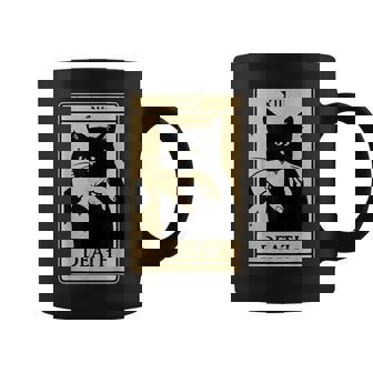 Tarot Card Black Cat Occult Witchy Black Cat Tarot Death Coffee Mug | Seseable CA