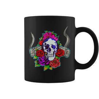 Tatuaje Tradicional De Calavera Y Pistola Taza de café - Regaloses