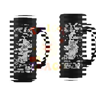 Teacher Halloween Trick Or Teach Floral Ghost Coffee Mug - Thegiftio