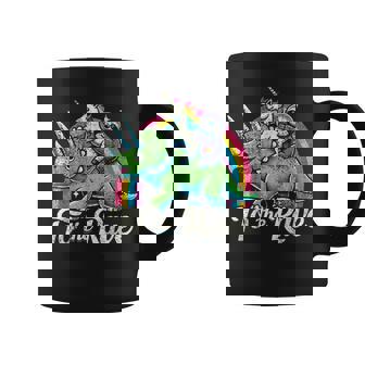 Techno Party Unicorn Sloth Dinosaur Rave Music Coffee Mug | Mazezy