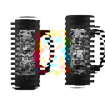 Teddy Bear Colorful With Sunglasses Teddy Bear Coffee Mug | Mazezy