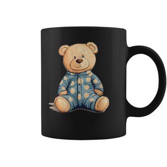 Teddy Bear In Pajama Costume For Bedtime Smiles Coffee Mug - Monsterry