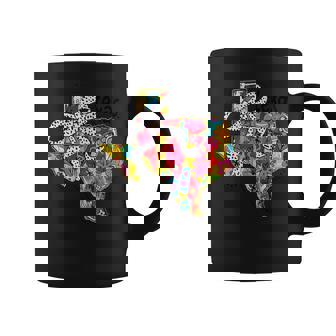 Texas Floral Bow Vibrant State Coffee Mug - Monsterry