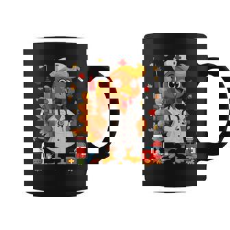 Thankful Turkey Scrub Nurse Fall Thanksgiving Nursing Coffee Mug - Monsterry