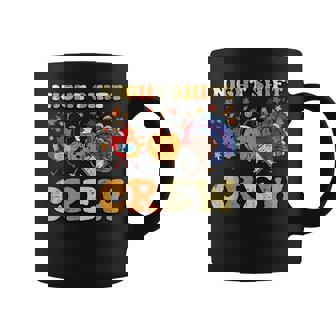 Thanksgiving Nurse Night Shift Crew Fall Scrub Top Women Coffee Mug | Mazezy