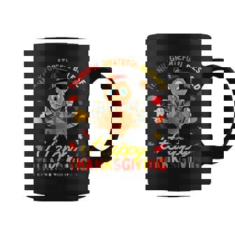 Thanksgiving Thankful Grateful Blessed Turkey Girls Coffee Mug - Monsterry