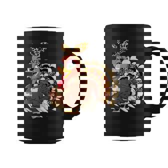 Thanksgiving Turkey Leopard Girl Autumn Fall Coffee Mug | Mazezy