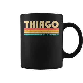Thiago Nombre Personalizado Divertido Retrointage Cumpleaños Taza de café - Regaloses