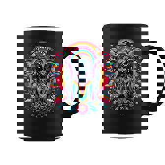 Tie Dye Alien Peace Sign Boho Hippie Coffee Mug | Mazezy