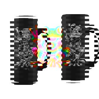 Tie-Dye Frog Peace Sign Hippie Coffee Mug - Thegiftio