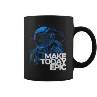Make Today Epic Vintage Space Galaxy Spaceman Graphic Coffee Mug - Thegiftio UK