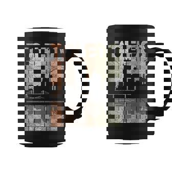 Toledo Vintage Toledo Ohio Retro Toledo Skyline Small Black Coffee Mug - Thegiftio