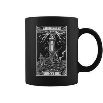 The Tower Tarot Card Vintage Occult Coffee Mug - Thegiftio
