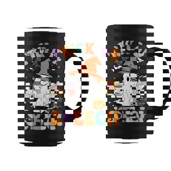 Trick Or Speech Halloween Slp Retro Speech Therapy Halloween Coffee Mug - Thegiftio