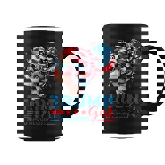 Trump Girl No Apologies Messy Bun Sunglasses Trump Usa Flag Coffee Mug | Seseable CA