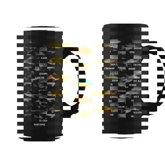 Types Of Freshwater Fish Species Fishing Anglers Fisherman Coffee Mug | Mazezy