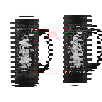 Ugly Christmas Sweater Rabbit Lover Santa Hat Holiday Coffee Mug - Thegiftio