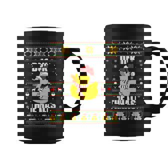 Ugly Xmas Sweater Style Rubber Duck Christmas Pajamas Coffee Mug - Monsterry