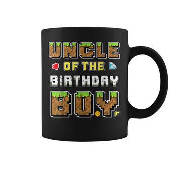 Uncle Of The Birthday Boy Gamer Pixel Birthday Party Match Coffee Mug | Seseable CA