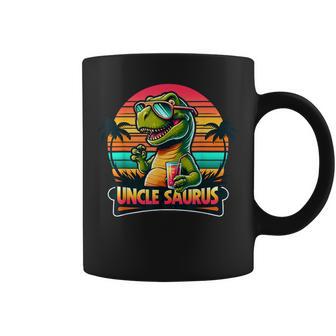 Uncle Saurus Rex Dinosaur Sunset Retro Style Family Matching Coffee Mug - Thegiftio UK