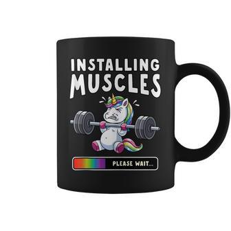 Unicornio Gimnasio Instalación De Músculos Divertido In Mangas Taza de café - Regaloses