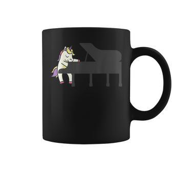 Unicornio Tocando Piano Divertido Músico Mágico Pianista Musical Taza de café - Regaloses