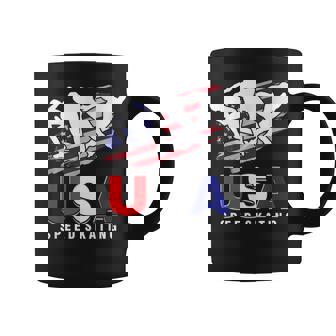 USA Ice Skate Skating Skaters Speed Figure Skater Sport Coffee Mug | Mazezy