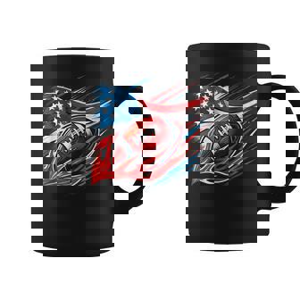 USA Patriotic Men Boys American Flag 4th Of July Football Coffee Mug | Mazezy