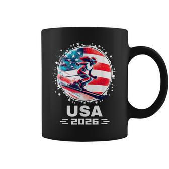 Usa United States American Flag Ski Skiing Usa Team Coffee Mug - Monsterry
